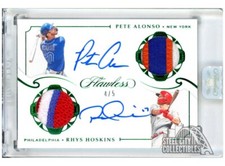Pete Alonso / Rhys Hoskins 2019 Panini Flawless Dual Auto Patch Card #DSP-AH 4/5