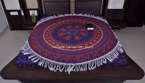 Ombre Mandala Imprimé Tapisserie Indienne King Mur Suspendu Noir
