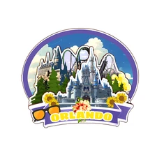 Orlando Florida USA Refrigerator magnet 3D travel souvenirs wood craft