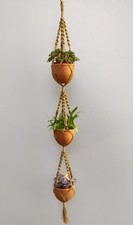 KMNatural Macrame Plant Hanger Handmade Hemp Triple M21P13