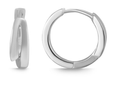 Creolen 925 Silber rhodiniert Ohrringe Echtschmuck glänzend modern