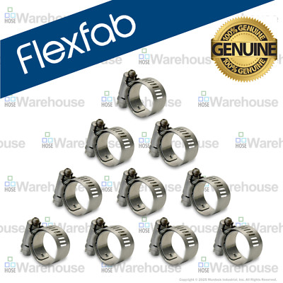 Genuine Flexfab FLX2582-0010 - 3/4'' Lined Worm Gear Clamps - Range 0.75'' - 1.06''