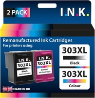 I.N.K. HP 303XL InkJet Cartridges 2 Pack Black & Tri-Colour