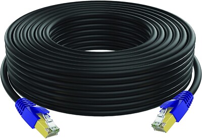 MAXLIN OT7008 CAT7 Outdoor LAN Cable 200 Feet + Gold Plated RJ45