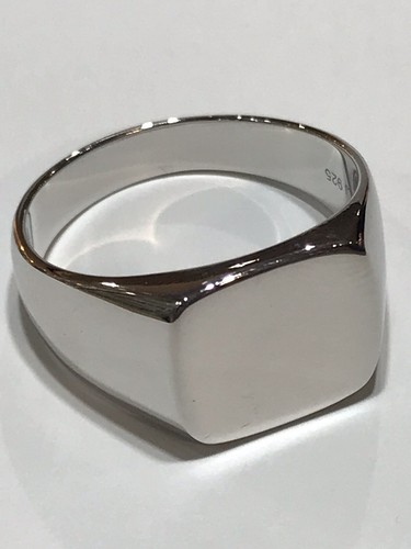 Solid 925 Sterling Silver Mens Square Signet Ring All Sizes - 第 2/9 張圖片