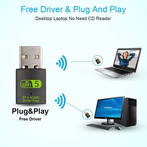 USB WiFi Bluetooth Adapter 600Mbps Dual Band 2.4/5Ghz Wireless Network Receiver - 第 3/6 張圖片