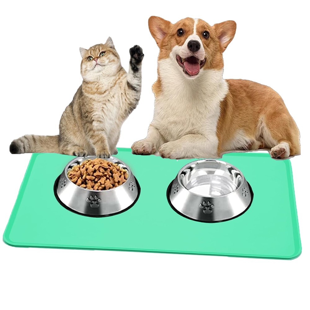 Pet Feeding Mat WLLHYF Non-Slip Waterproof Feeding