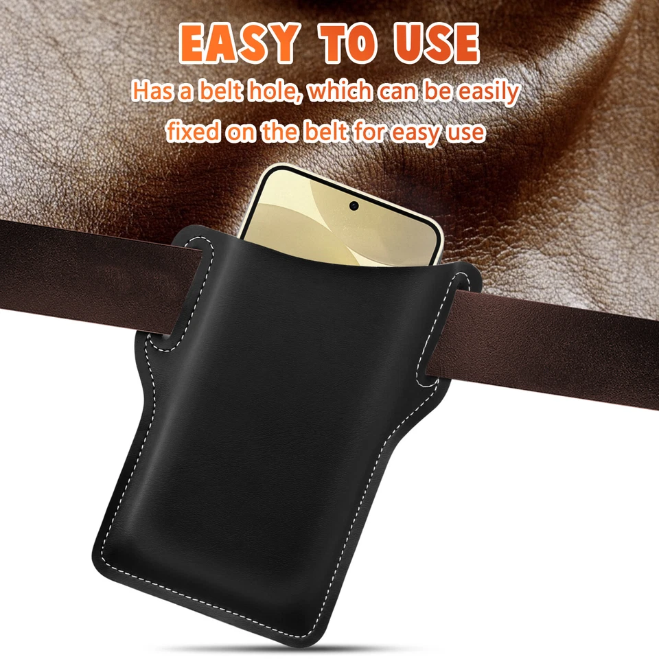 Vertical Cell Phone Holster Pouch For iPhone Samsung Wallet Case With Belt Clip - Image 4 of 4