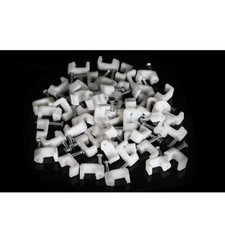 200 Pcs 6mm Flat Ethernet Cable Wire Clips Single Coaxial Cable Clamps With Nail