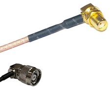RG316 SMA FEMALE ANGLE to RP-TNC Male Angle RF Cable Rapid-SHIP LOT