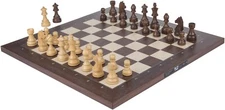 DGT Walnut Chess bored with Timeless pieces-Professional Tournament Chess Set