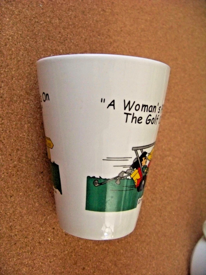 " A Woman's Place Is On The Golf Course " porcelain coffee mug cup - Image 2 of 4