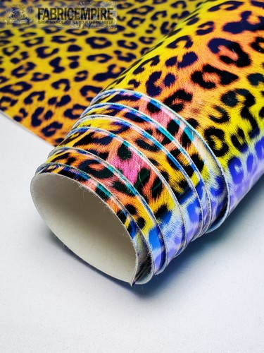 Tessuto tappezzeria vinile ologramma lucido stampa leopardata larghezza 54" venduto da cantiere - Foto 6 di 9