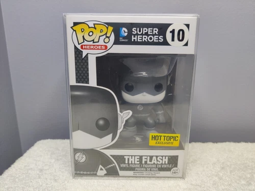 Funko Pop Heroes The Flash Black and White Hot Topic Exclusive #10 w/Protector