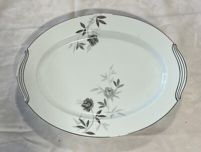 Noritake China Rosamor 5851 Serving Platter With Handles 16 3/8”