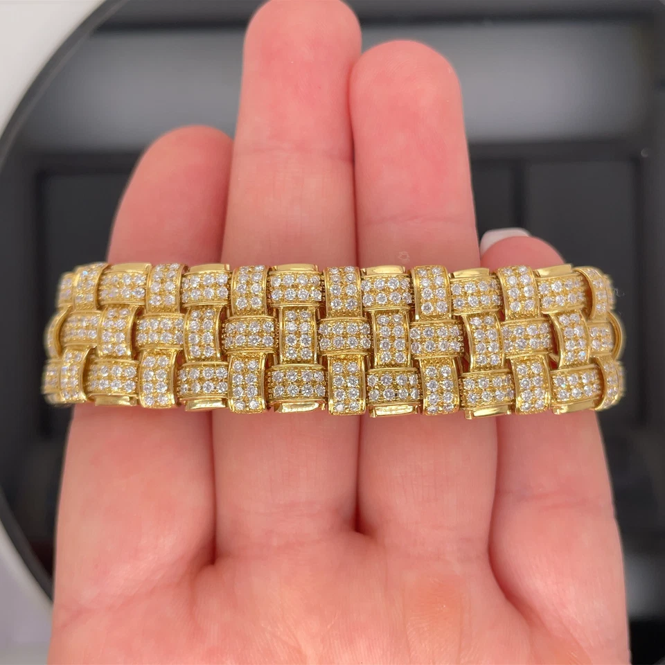 "Brazalete Roberto Coin oro amarillo 18k diamantes 7,00 quilates $29000/6,25"" largo" Foto 3 de 4