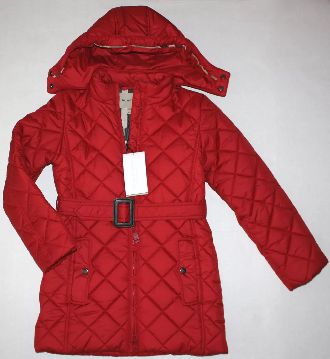 Burberry red store puffer jacket