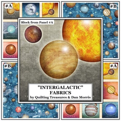QT DAN MORRIS ''INTERGALACTIC'' PLANETS ASTRONOMY FABRICS (SELECTION)