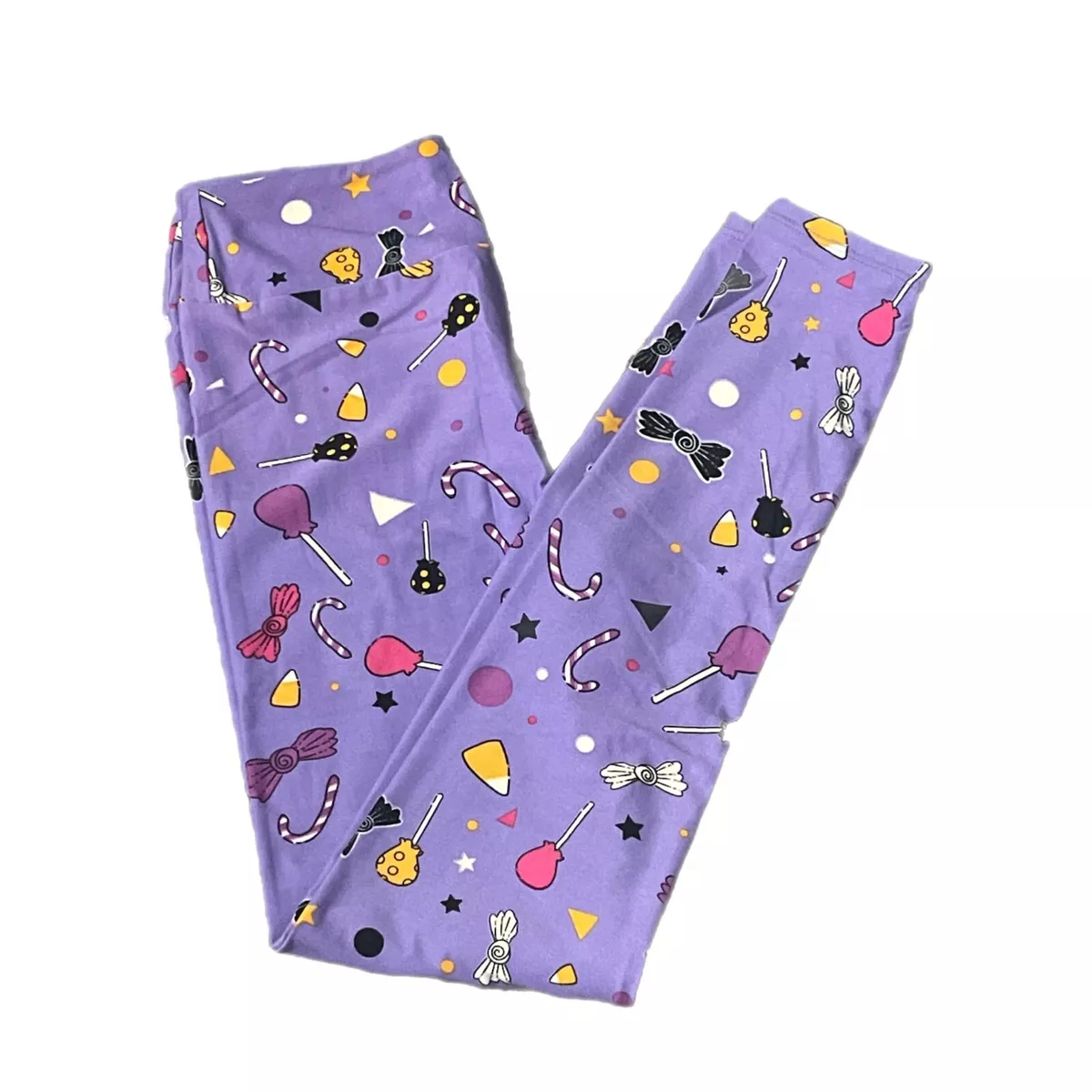 TWEEN LuLaRoe Leggings ~ CANDY PATTERN ~ HALLOWEEN; Sizes 00-0; purple