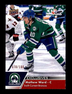 MATHEW WARD 2022/23 UD CHL #63 ROOKIE EXCLUSIVES RED #070/100 BD8656