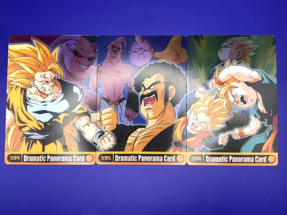 Goku Dragon Ball Z Dramatic Panorama Card set of 3 Morinaga