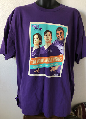 VTG. SEIU-UHW Stand with Health care Workers Purple Union Men s RARE T-shirt 2XL
