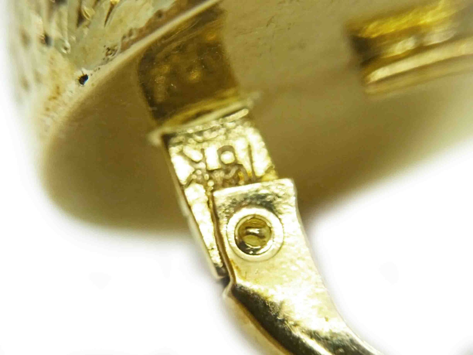 Button Weave Pattern Dangle Earrings 18k Gold 7.8… - image 5