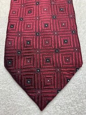 DANIEL CRAIG MENS TIE RED BURGUNDY BL:ACK WHITE 4 X 61
