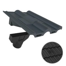 Grey Double Roman Roof Tile Vent & Adapter, Marley Redland Russell Sandtoft