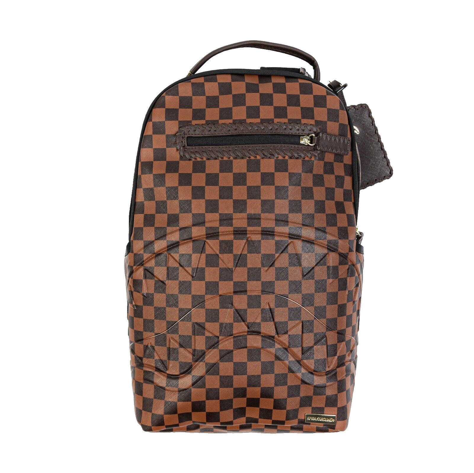 Mochila escolar Sprayground tiburón en París marrón monograma a cuadros Henny