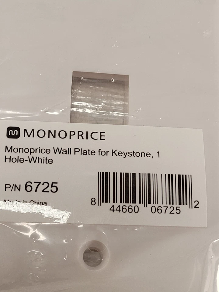 Monoprice Wall Plate For Keystone 1 Hole White 6725 - Image 3 of 4