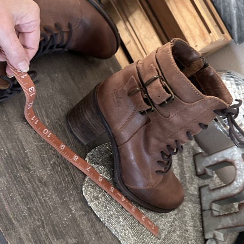 Botines CoolWay Marrón/Coñac Cuero Cremallera Tacón Con Cordones Talla 9/40 Usados - Imagen 15 de 20
