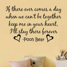 WINNIE THE POOH HEART FOREVER Quote Vinyl Wall Decal 