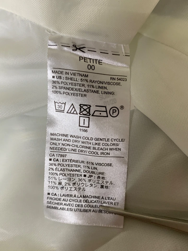 Conjunto de traje de dos piezas a rayas Banana Republic para mujer talla 00P blazer y pantalón Foto 4 de 4