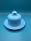 Vintage Mosser Robin’s Egg Blue Child’s Butter Dish with Mark