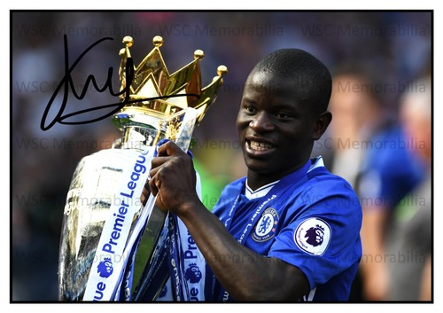 12519. N'Golo Kante Signed Pictures (A4 Prints) Chelsea Leicester France etc.