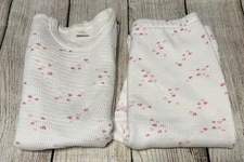 VTG Pink Hearts Camelot Base Layer Thermal Underwear Set Top & Bottom Sz M Tub13