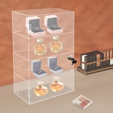 Acrylic Display Case with Lock Keys, 4-tier Showcase Display Cabinet for Home