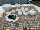 Vintage Milk Glass  11 Piece Lot Candy Dish ,Platter ,Cups Etc. Estate sale Find
