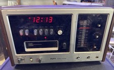 Vintage Ima Model Ps-1000 Amfm Stereo 8-track Clock Radio Woodgrain Tested