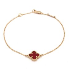 Van Cleef Arpels Sweet Alhambra 18K Rose Gold Carnelian J Bracelet