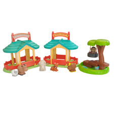 ELC Happyland Pets recinto angolare e pacchetto figure recinto scimmie