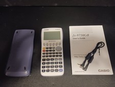 Casio FX-9750GII Graphing Calculator with Blue Cover Manual & Cord Tested!