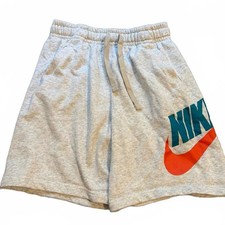 Nike Boys Fleece Shorts Standard Fit Gray Casual Comfort L Husky
