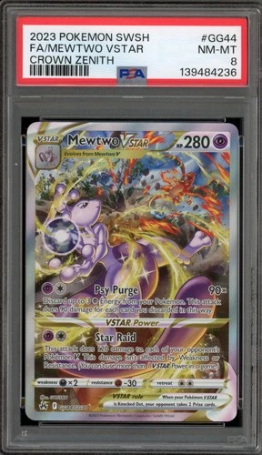 Pokemon Mewtwo VSTAR Crown Zenith Galarian Gallery Full Art #GG44 PSA 8