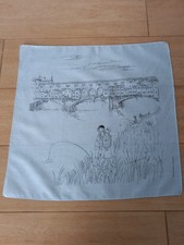 Seltenes Vintage Stofftuch hellblau Peynet