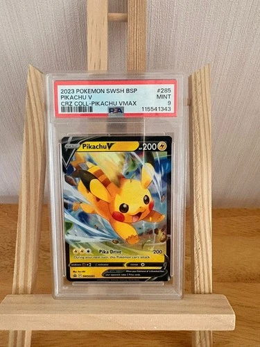 PIKACHU V #285 BLACK STAR PROMO CROWN ZENITH PIKACHU VMAX COL 2023 POKEMON PSA 9