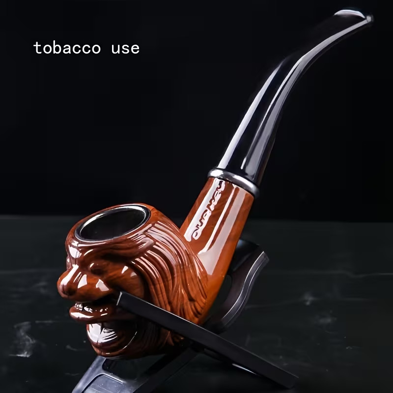 Hand Carved Lion Head Pipe Ships for Free