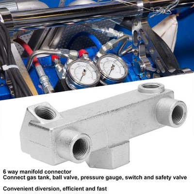 6 Way Connector Block Air Threaded Mainfold Distribution Fitting SET
