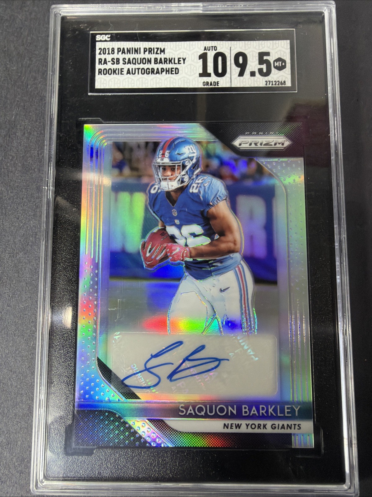 2018 Panini Prizm Rookie Autographs Saquon Barkley #RA-SB SGC 9.5